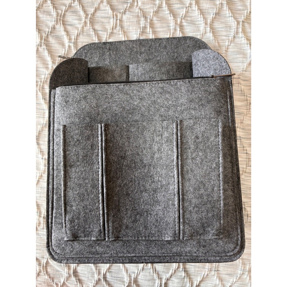 Grey Felt Backpack Organizer Insert Multi Pocket Handbag Shaper Travel Bag